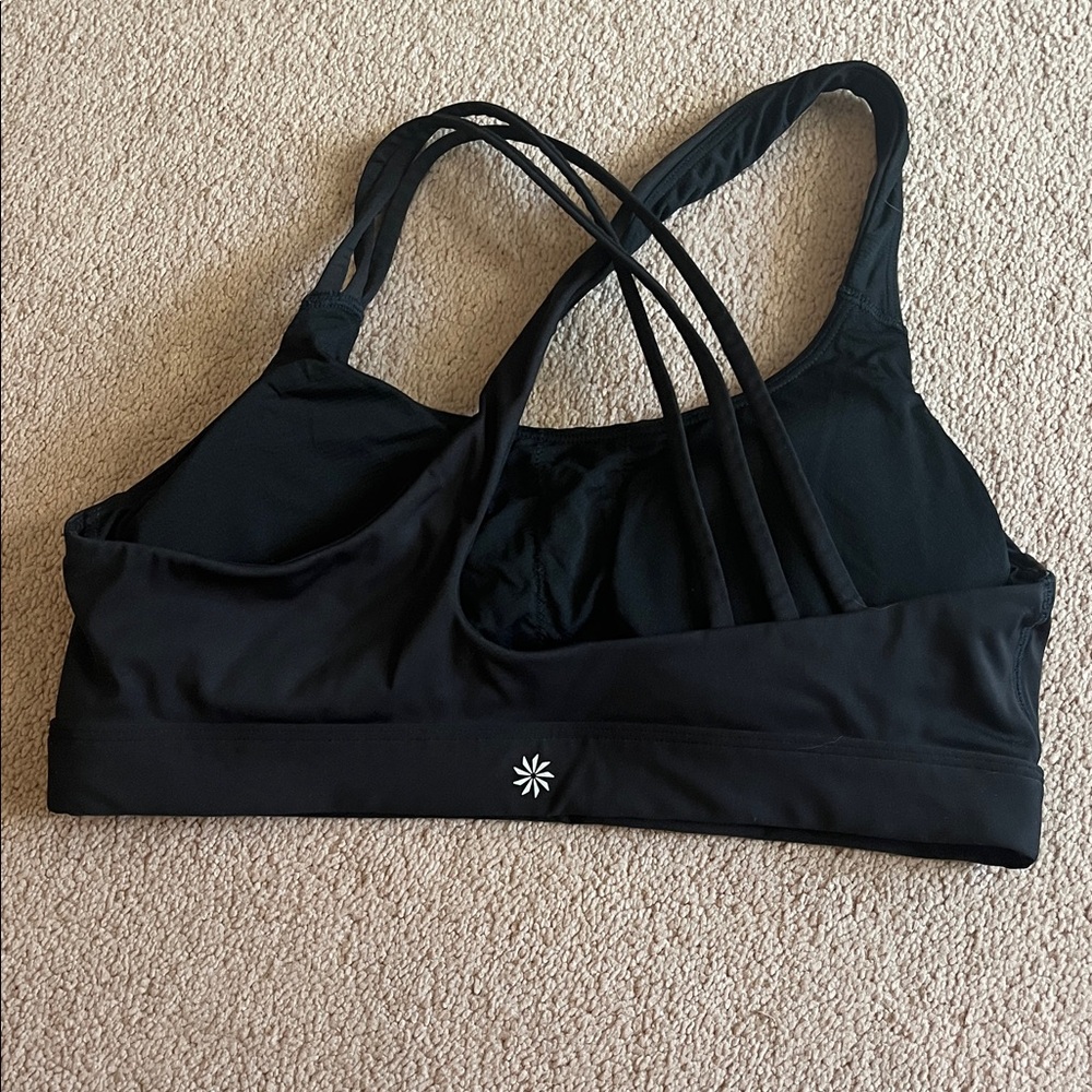 Athleta Train Free Sports Bra in Black- Size Medium - Picture 2 of 2
